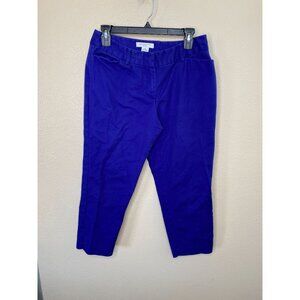 Liz Claiborne Womens Petite Royal Blue‎ Stretch Cropped Pants Size 8P cotton